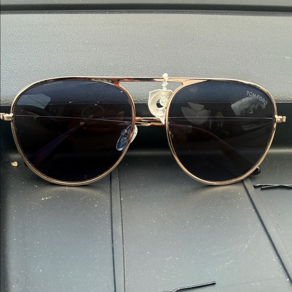 Tom Ford labeled Black Lens Sunglasses with Gold Frame